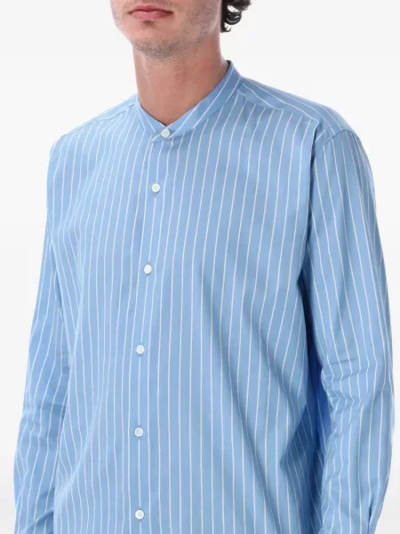 Pruhovaná s límcem košile Auralee modrá