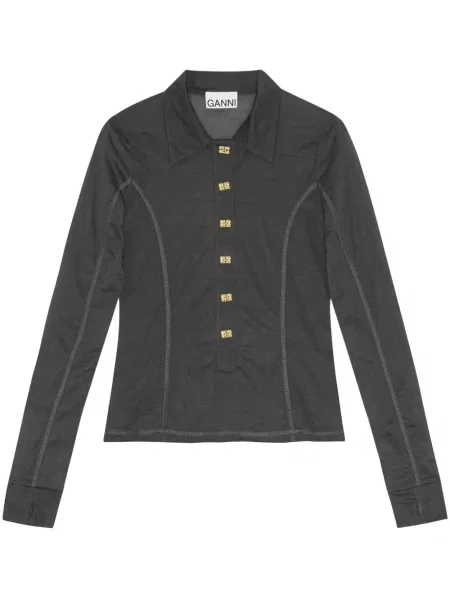 Top Ganni transparente gri