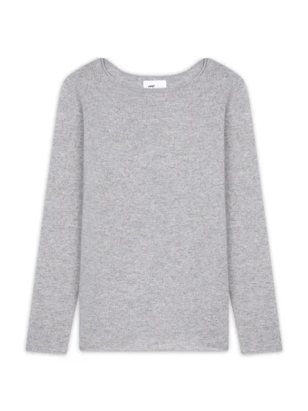 JUST CASHMERE Pulover Grace pegasto siva