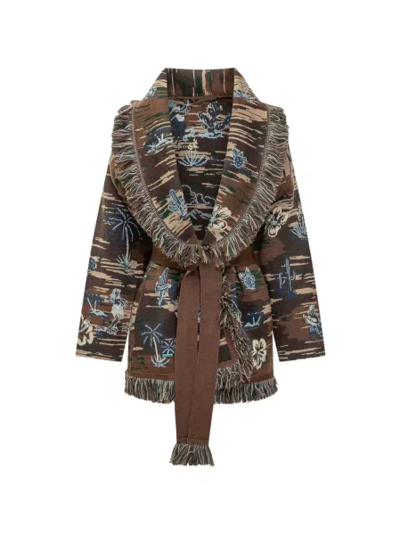 Cardigan Alanui cu franjuri maro