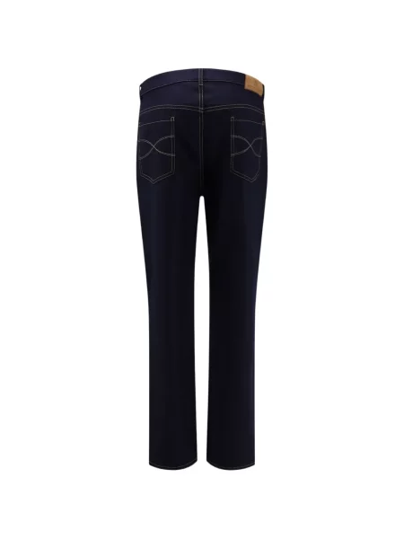 Pantaloni Brunello Cucinelli cu broderie albastru