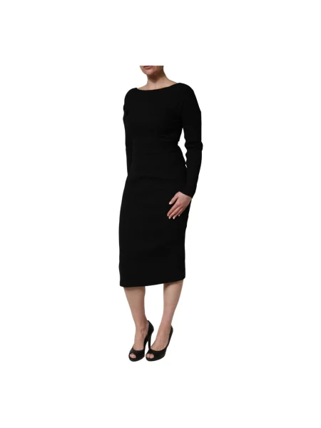 Sukienka midi Dolce And Gabbana biznesowa czarna
