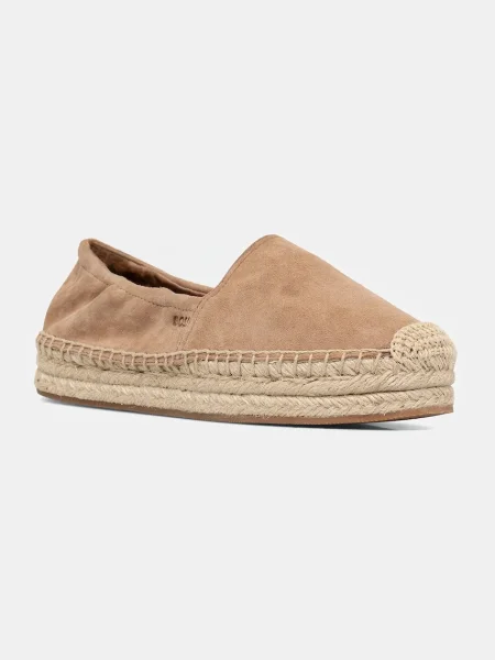 Semišové espadrilky BOSS Madeira na platformě hnědá