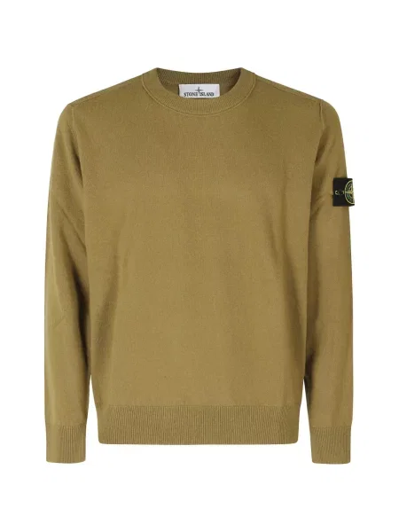 Pulover Stone Island de lână cu strasuri verde