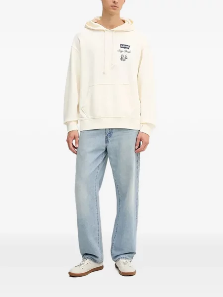Pulover Levi's® cu autograf cu cordon cu 5 buzunare alb