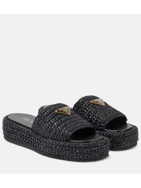 Espadrile Prada z avtogramom črna