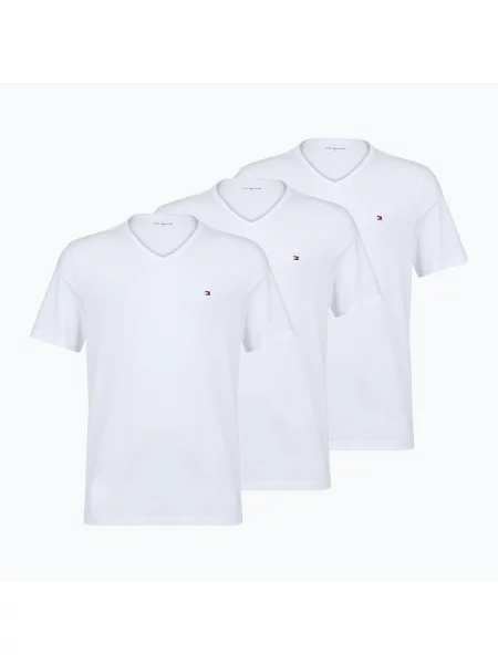 Tricou pentru bărbați Tommy Hilfiger Cotton V-Neck white/white/white alb