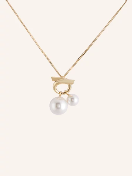 Ferragamo Łańcuszek Ganwavpe gold biały