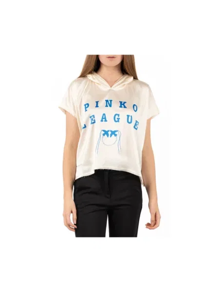 Bluza z kapturem Pinko z kapturem biała