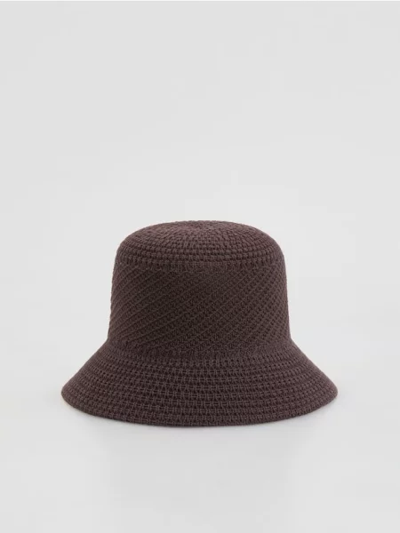 Reserved Pălărie cloș bucket hat maro-închis maro