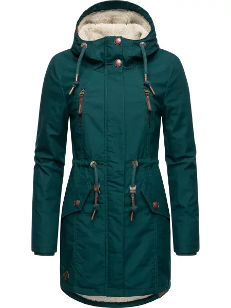 Ragwear Palton de iarnă Elsie maro / petrol verde