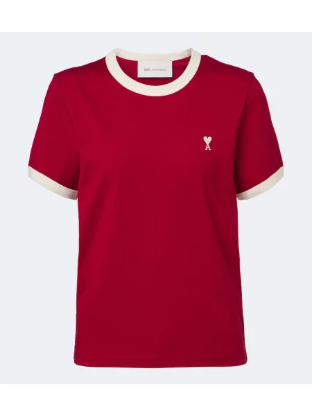 Tricou Ami Paris din jerseu roșu