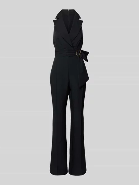 Kombinezon o kroju regular fit z kołnierzem z połami Rinascimento czarny