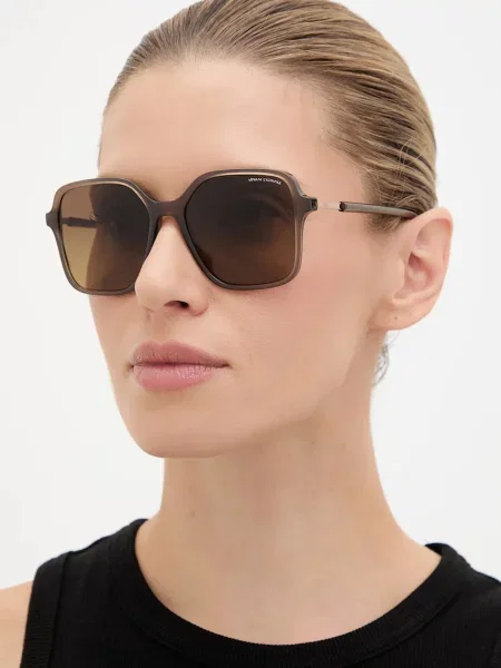 Armani Exchange okulary przeciwsłoneczne brązowy