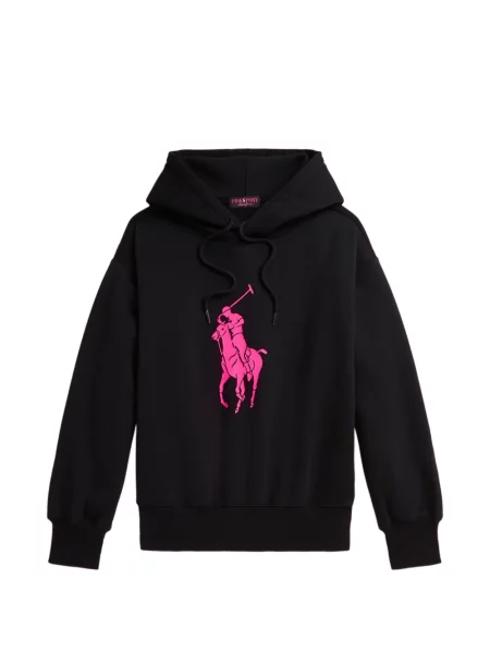 Ριγέ polo Polo Ralph Lauren με αυτόγραφο διπλόκουμπα μαύρο
