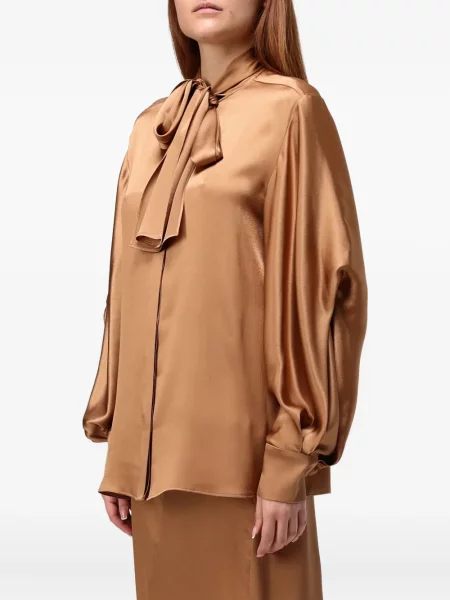 Lung top Alberta Ferretti cu legături maro