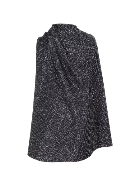 Rochie Missoni cu broderie asimetrică negru