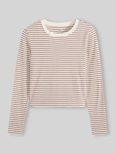 Bluzka z długim rękawem o kroju slim fit z mieszanki bawełny Levi's beżowa