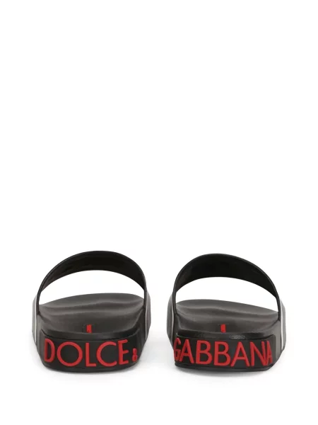 Pantofle Dolce & Gabbana s autogramem černé