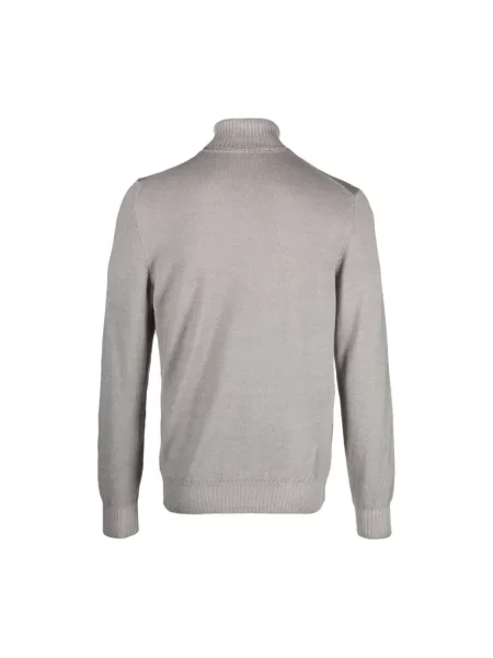 Lniany sweter z golfem Barba szary