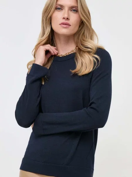 Volnen pulover BOSS modra