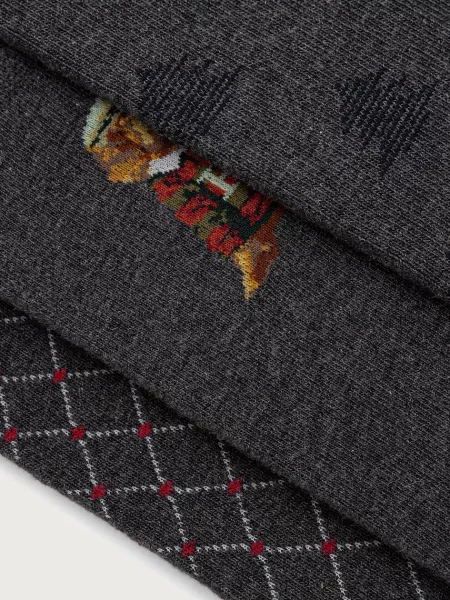 Hackett London șosete pentru bărbați pachet de 3 gri