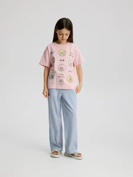 Reserved Tričko Pusheen pastelově růžová
