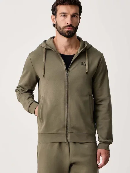 Emporio Armani melegítő szett férfi pamuttal zöld