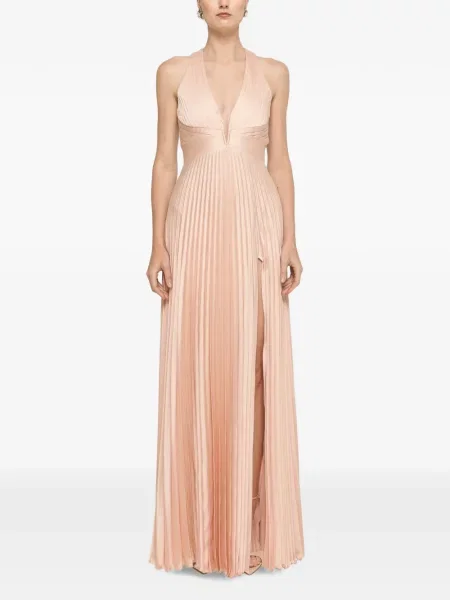 Rochie maxi Nissa din satin roz