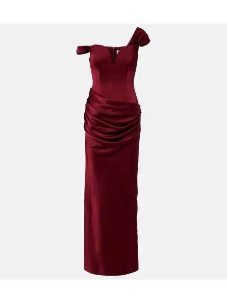 Rochie Alex Perry din satin drapată bordo