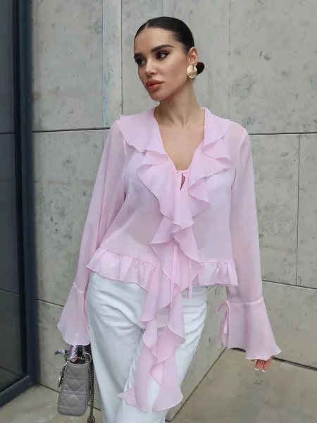 Блуза Jadone Fashion Blouse_Camellia_rozeva рожевий