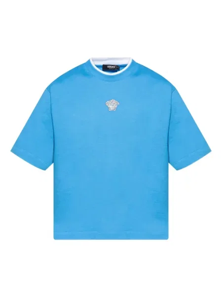 Tricou Versace cu broderie albastru