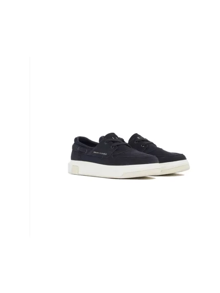 Sneakersy Armani Exchange skórzane niebieskie