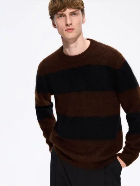 Reserved Pulover cu mohair și lână multicolor