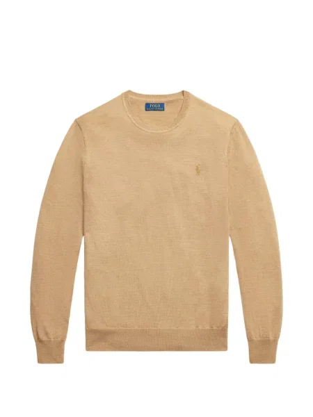 Fleece polo Polo Ralph Lauren με κέντημα με λαιμόκοψη v κόκκινο