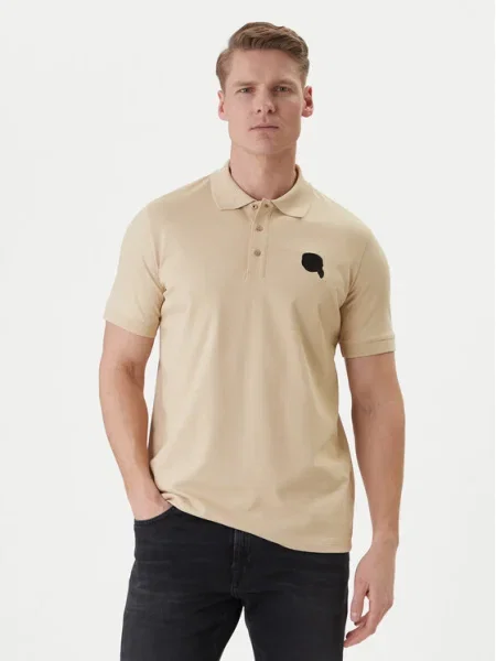 KARL LAGERFELD Tricou polo bej