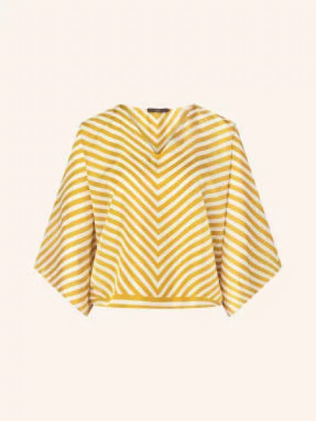 Windsor. Hedvábná Halenka S Rukávy tmavě žlutá bílá