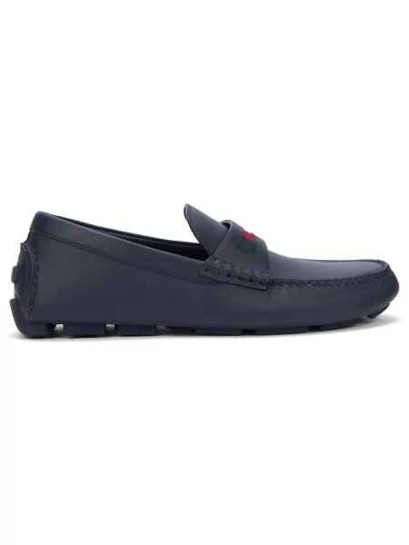 Półbuty Gucci skórzane niebieskie