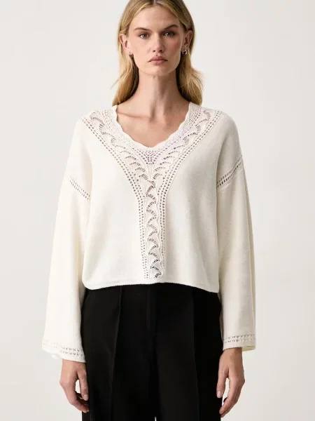 Twinset pulover pentru femei cu lână bej
