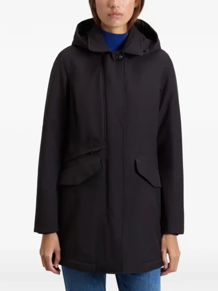 Palton Woolrich cu glugă negru