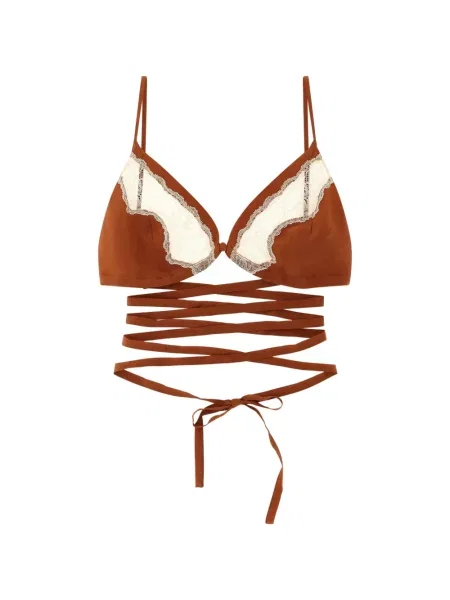 Sutien Jejia de mătase maro