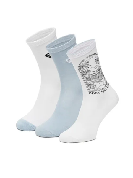 Roxy Set de 3 perechi de șosete medii unisex alb