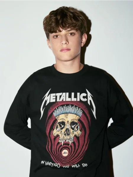 Reserved Tričko s dlhým rukávom Metallica čierna