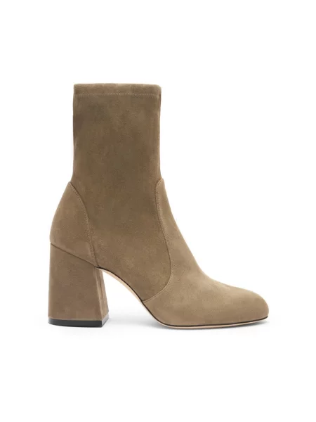 Botki Stuart Weitzman ze stretchu beżowe