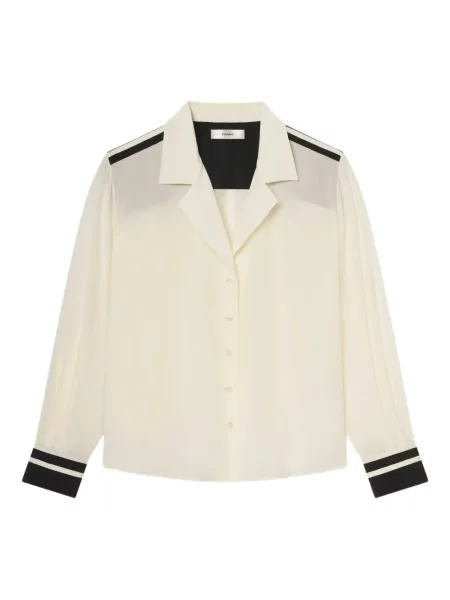 Pijama cămașă Frame de mătase alb