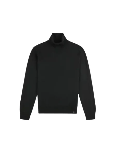 Sweter z golfem Fay wełniany do golfa czarny