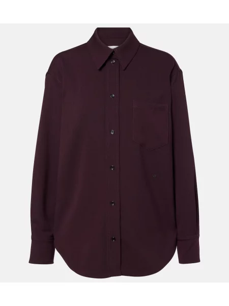 Satynowy top Victoria Beckham fioletowy