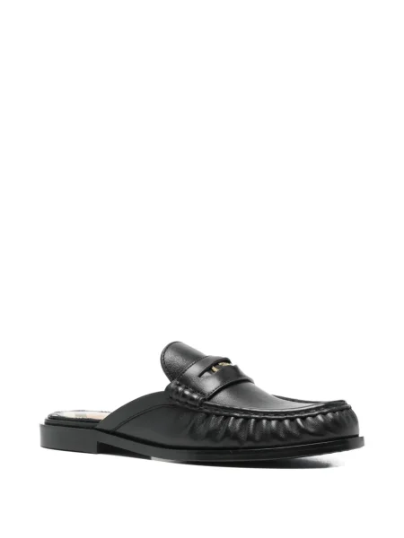 Papuci tip mules Burberry din piele negru