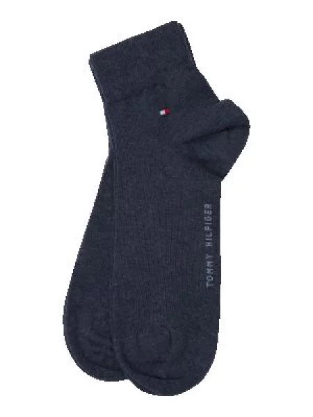 Krótkie skarpety z detalem z logo w zestawie 2 szt. model QUARTER’ Tommy Hilfiger niebieskie