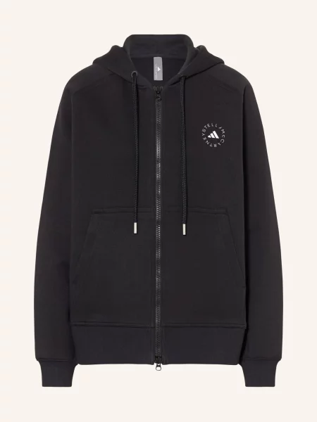 Bluza z kapturem Adidas By Stella Mccartney z kapturem z nadrukiem czarna